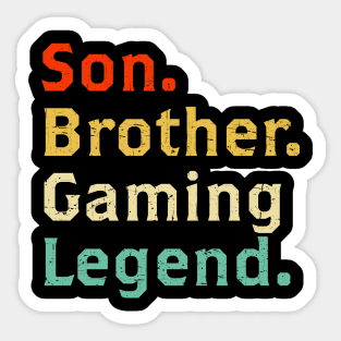 Son Brother Gaming Legend Gamer Gifts For Teen Boys Gaming Sticker